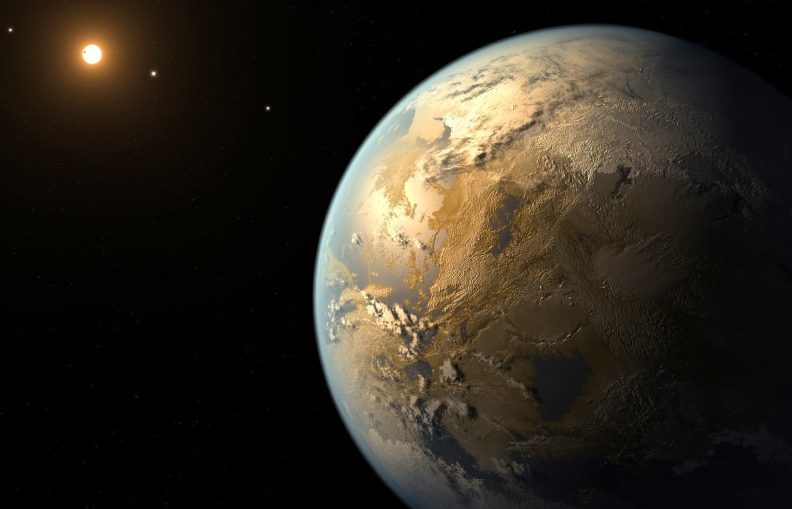 An artist’s impression of a habitable exoplanet. Seasonal changes and the presence of disequilibrium gases in such a planet’s atmosphere could indicate the existence of life there.