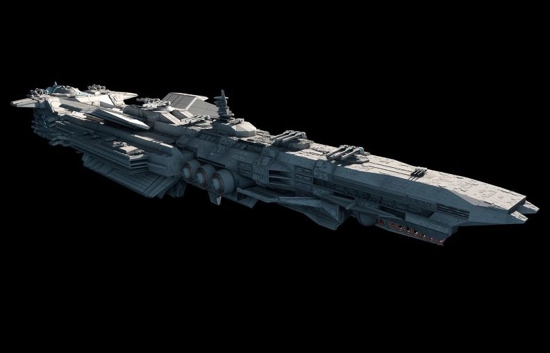 Artist concept for a futuristic starship.