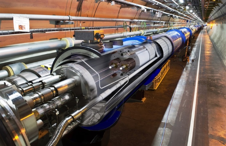 A 3D cross-section view of the LHC