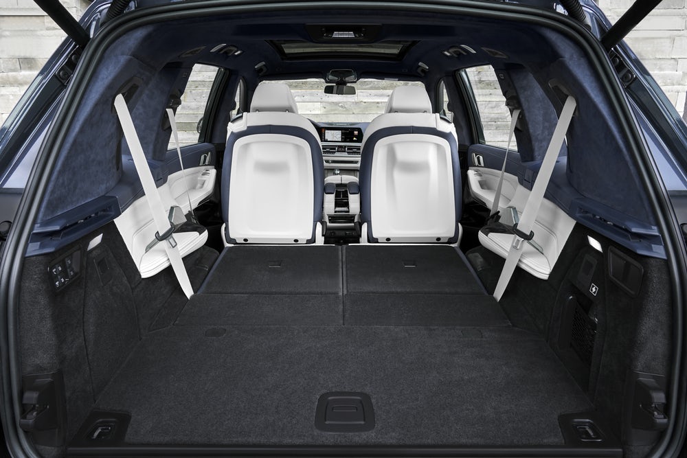 2019 BMW X7: huge trunk space with the seats folded forward