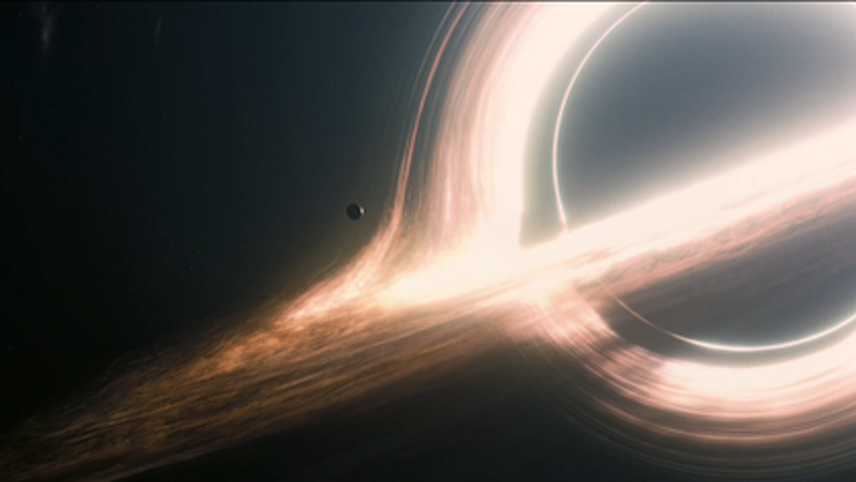 The fictional Miller’s planet orbiting the black hole Gargantua, in the movie ‘Interstellar.