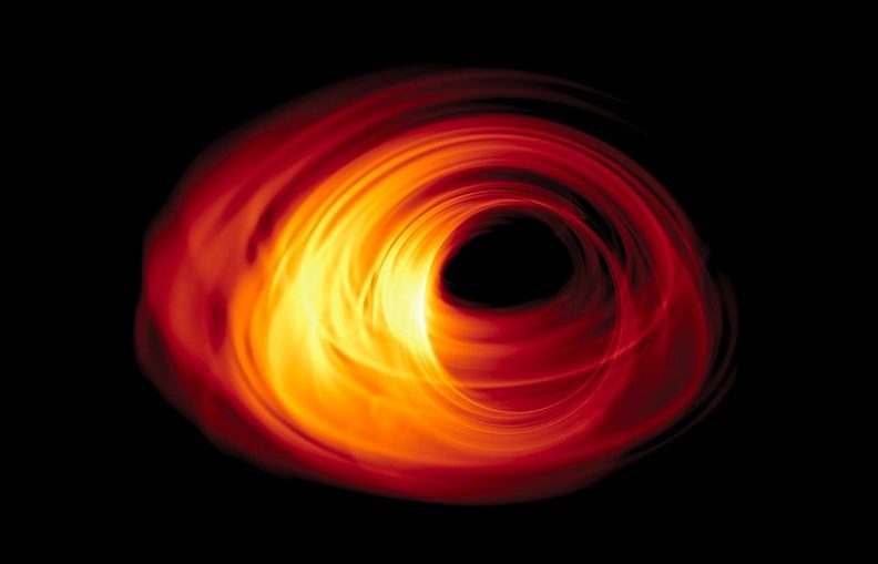 FIRST LOOK The first image from the Event Horizon Telescope may show that the black hole at the center of our galaxy looks something like this simulation.