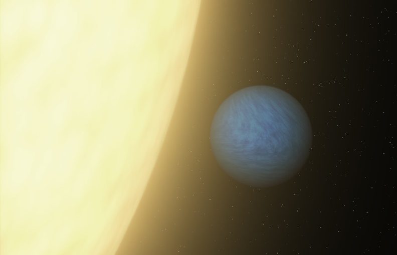 An artist's concept of super-Earth planet 55 Cancri e, which races around its host star once every 18 hours. New research led by Penn State astronomers improves our understanding of how large super-Earth planets with small, quick orbits form.