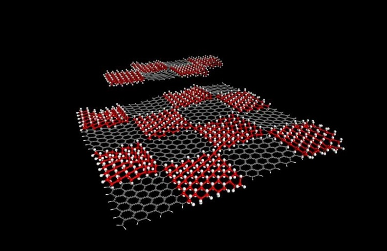 Making a superlattice with patterns of hydrogenated graphene is the first step in making the material suitable for organic chemistry. The process was developed in the Rice University lab of chemist James Tour.