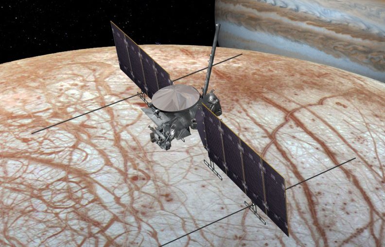NASA says Europa Clipper, seen in this concept image, could be ready for launch as early as 2023
