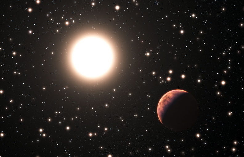 This artist's impression shows one of the three newly discovered planets